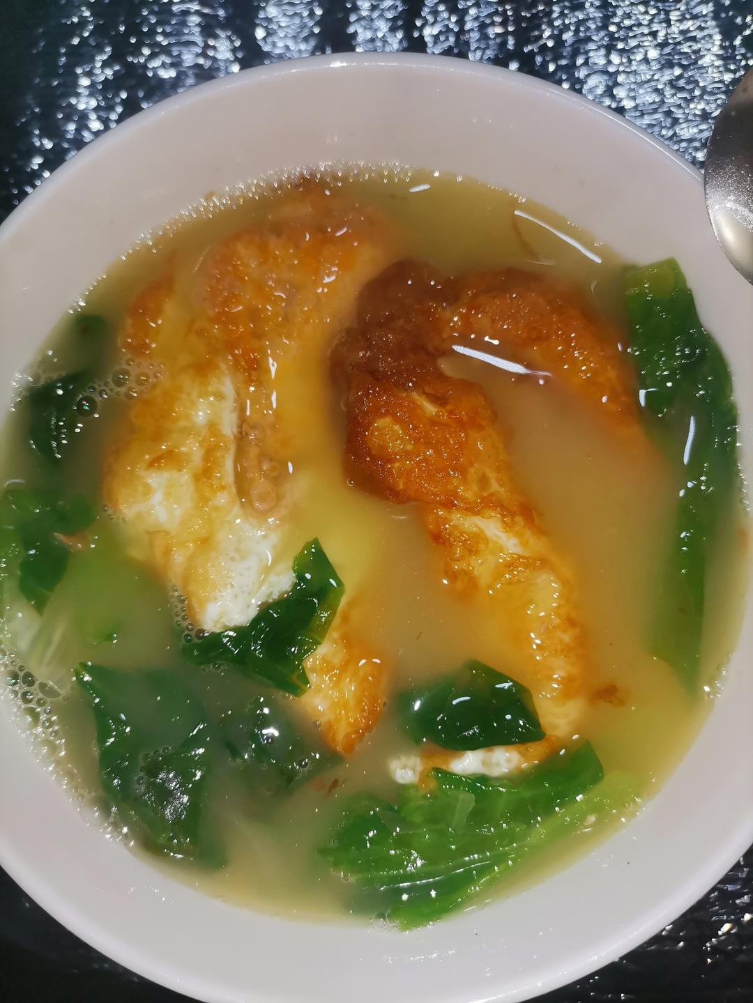 超级刮油掉称的生菜鸡蛋汤