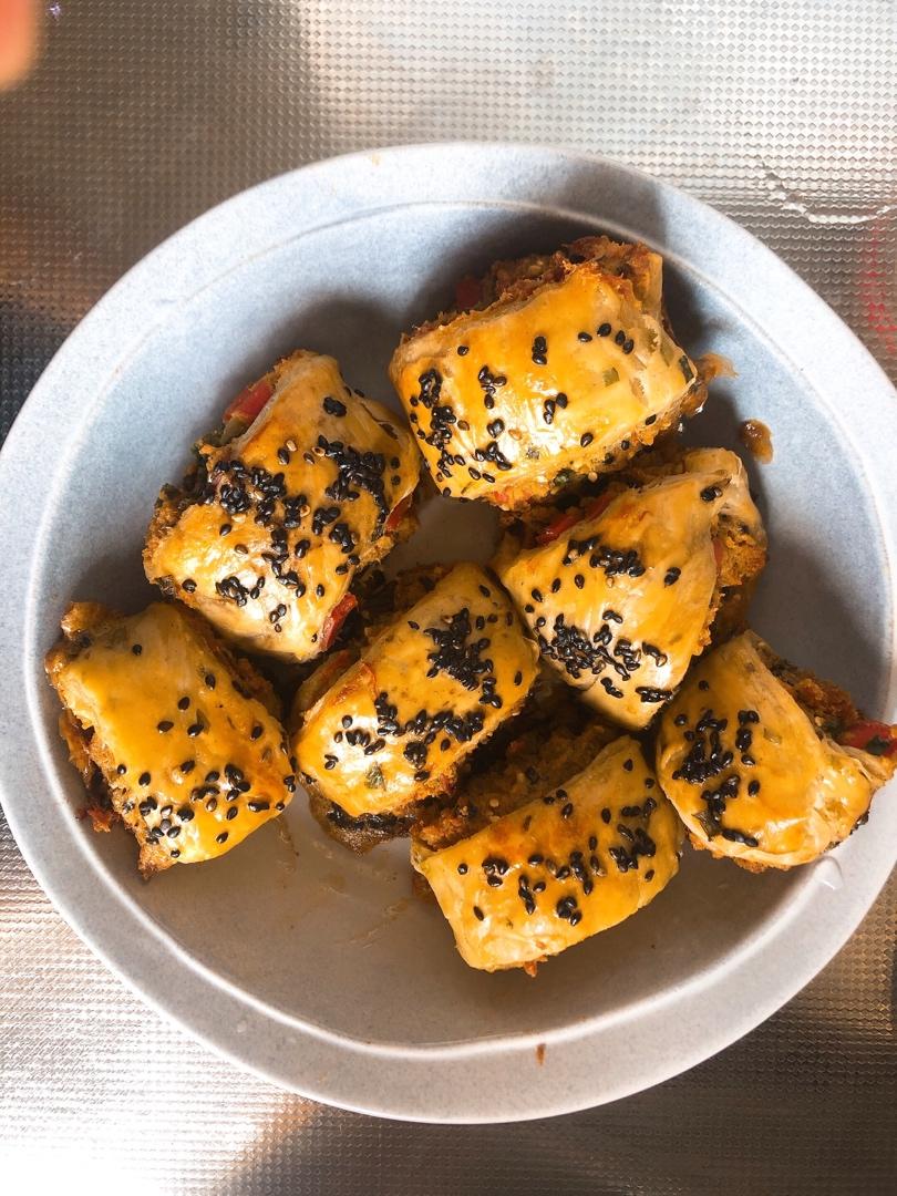 💡手抓饼新吃法｜零失败～🌟酥皮火腿肉松卷🌟