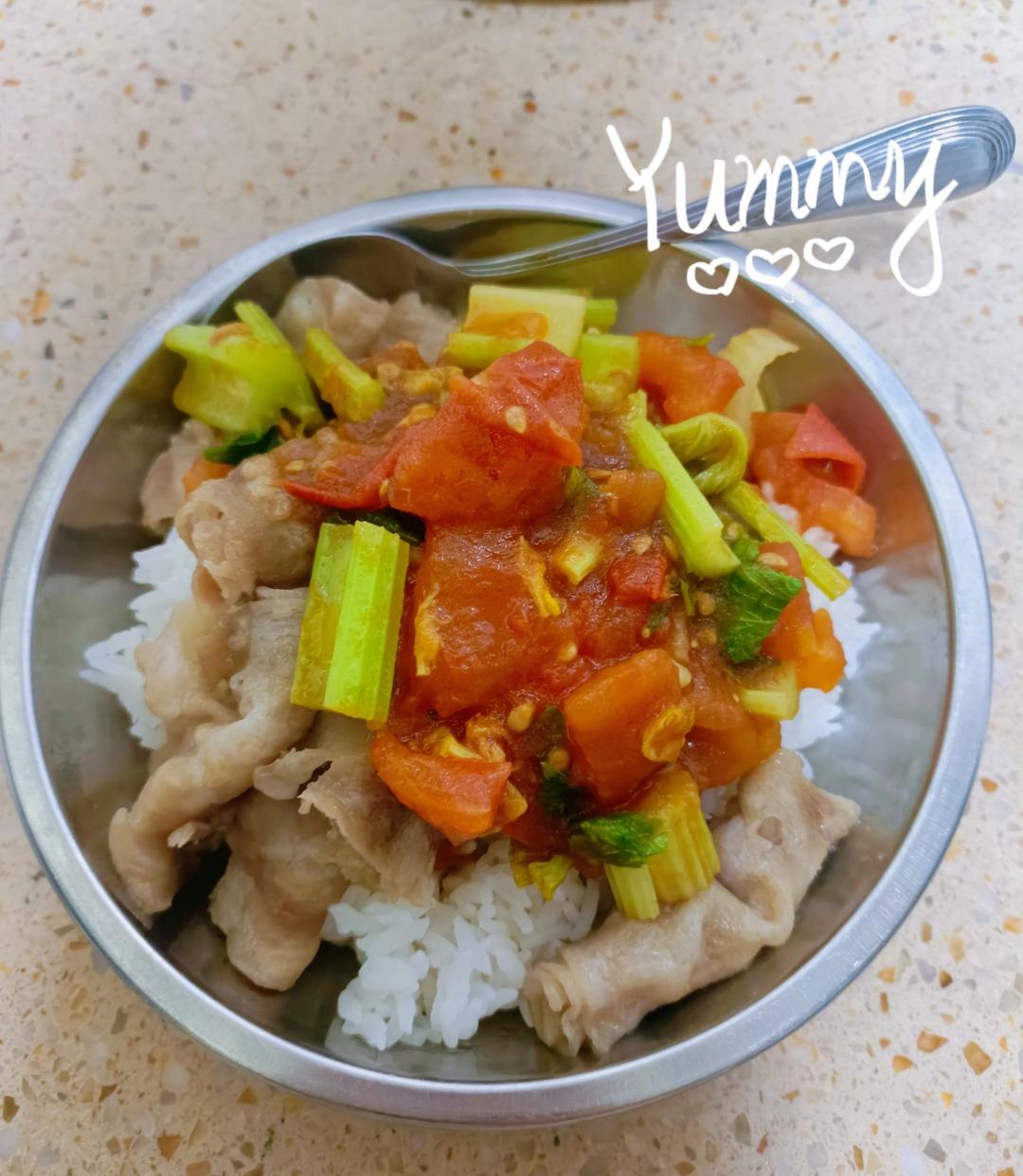 简易番茄肥羊（肥牛）盖饭