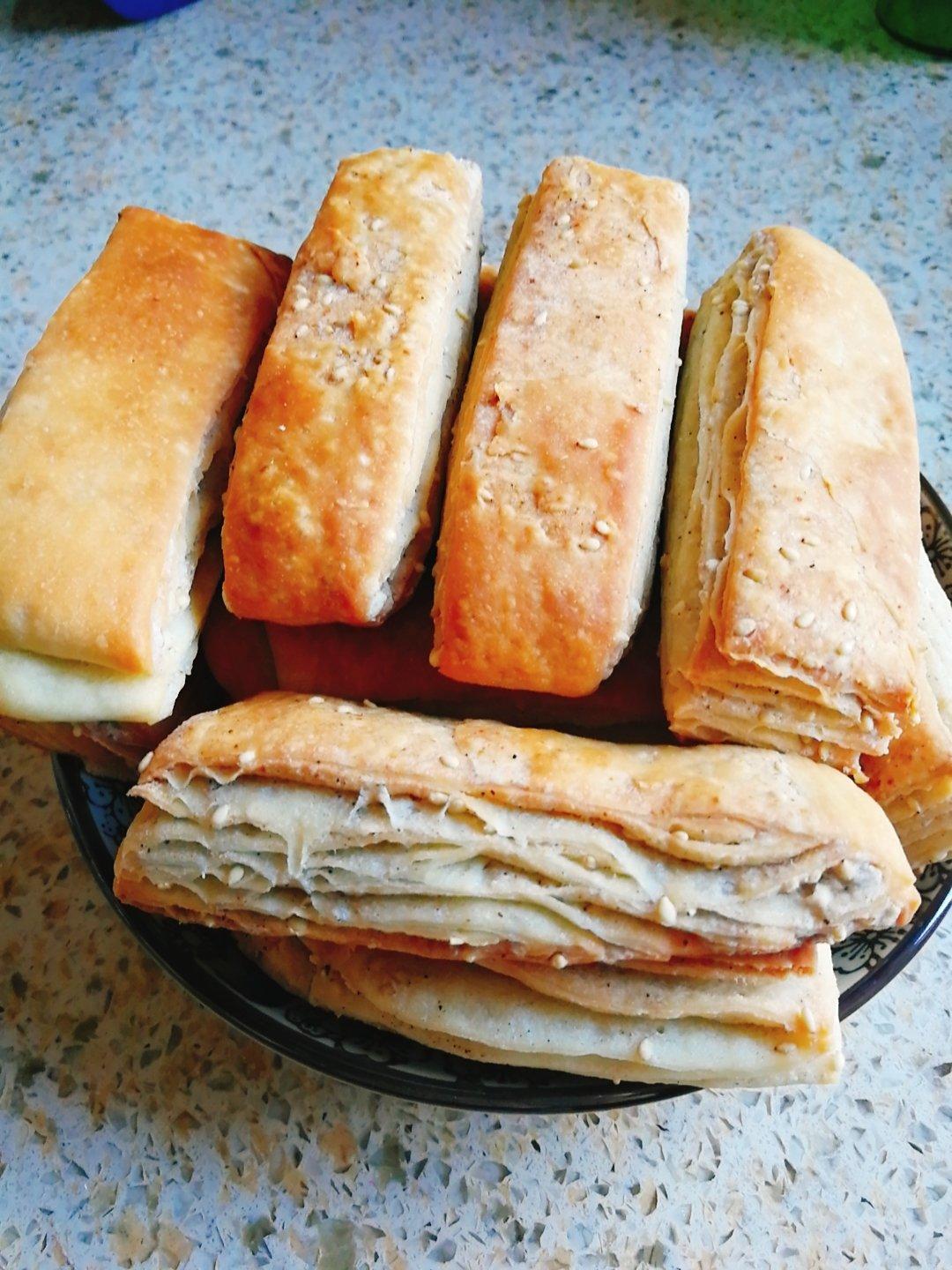 椒盐千层饼（烤箱版）一次发酵 外酥里嫩