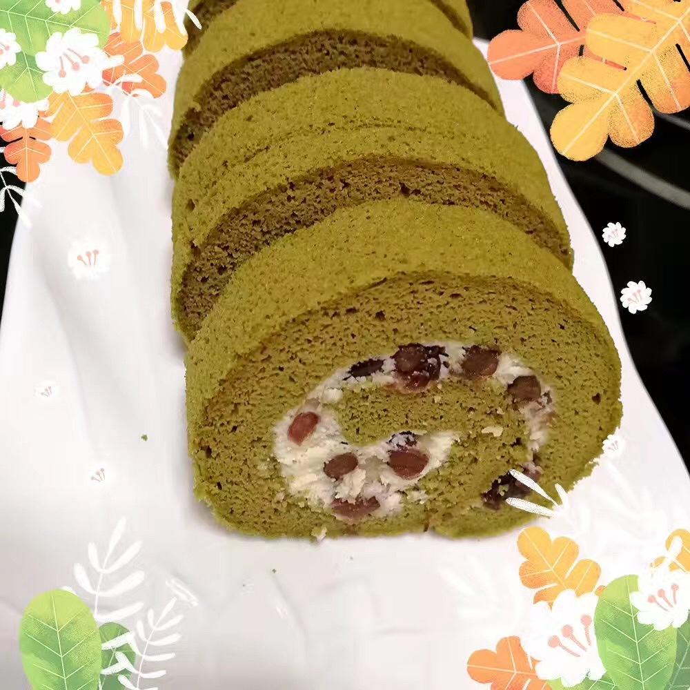 抹茶蜜豆蛋糕卷
