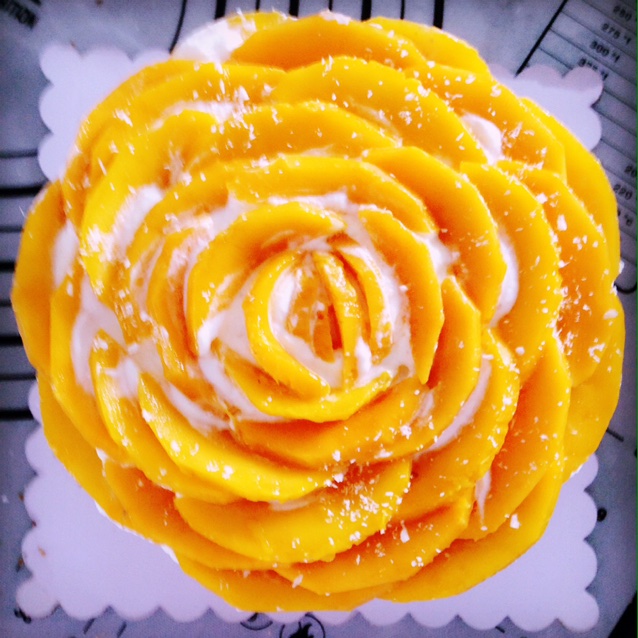 宅大枞做的芒果花蛋糕