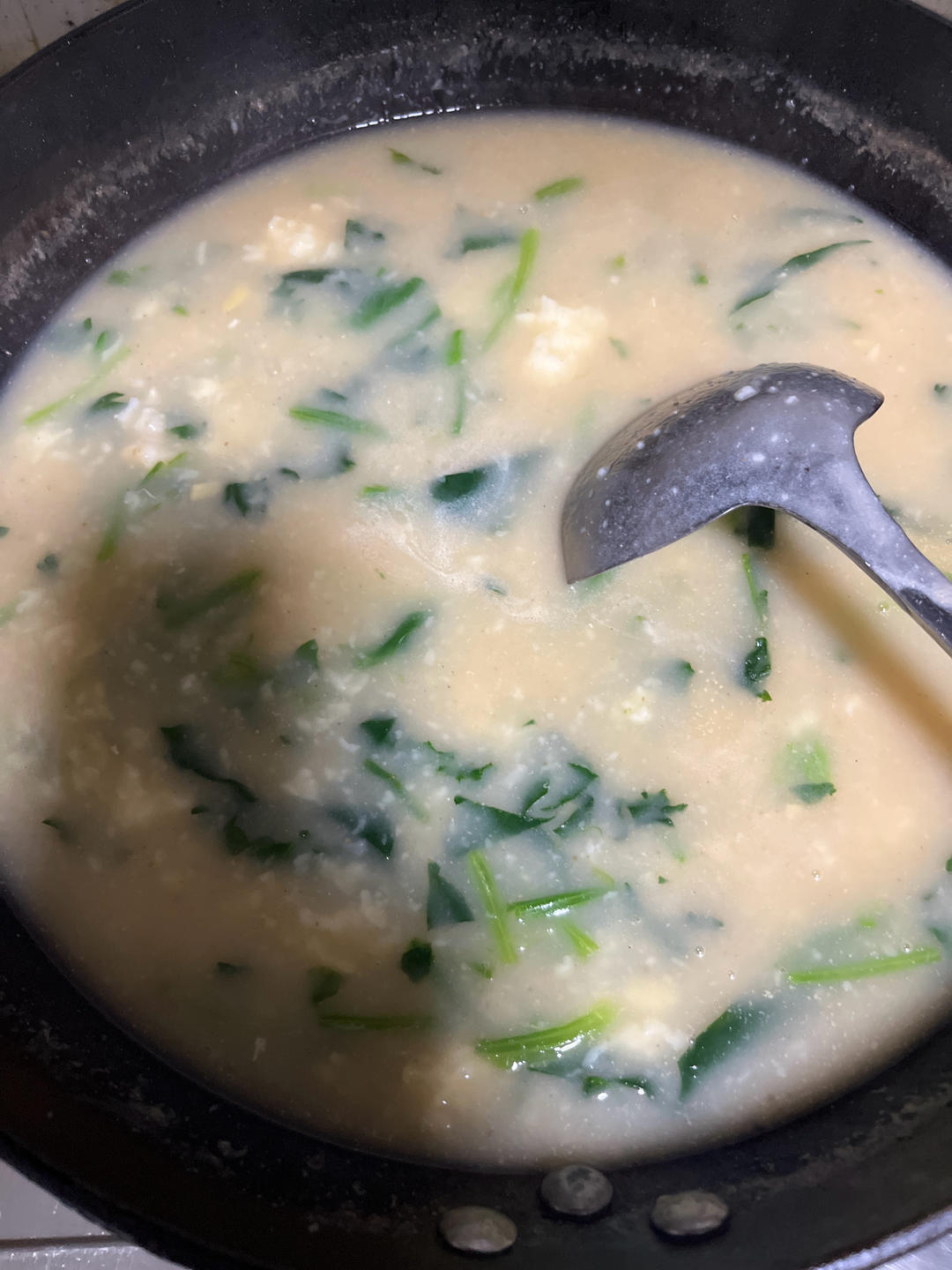 菠菜虾仁疙瘩汤