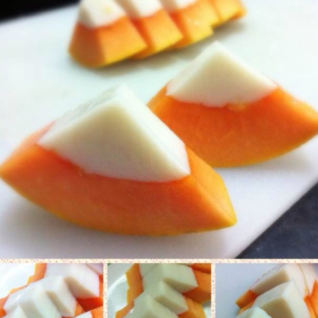 木瓜杏仁冻