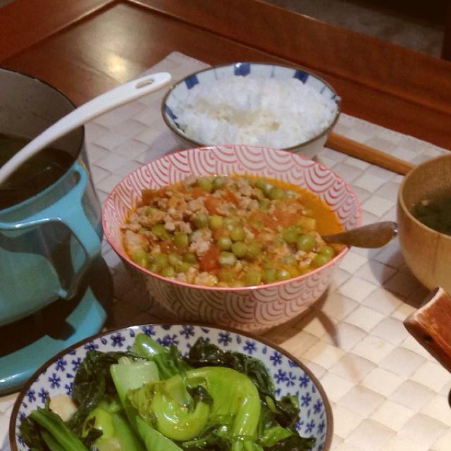 肉末番茄烧毛豆