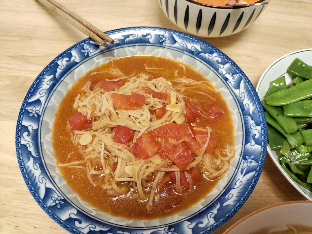 低脂低卡～营养又下饭的番茄金针菇