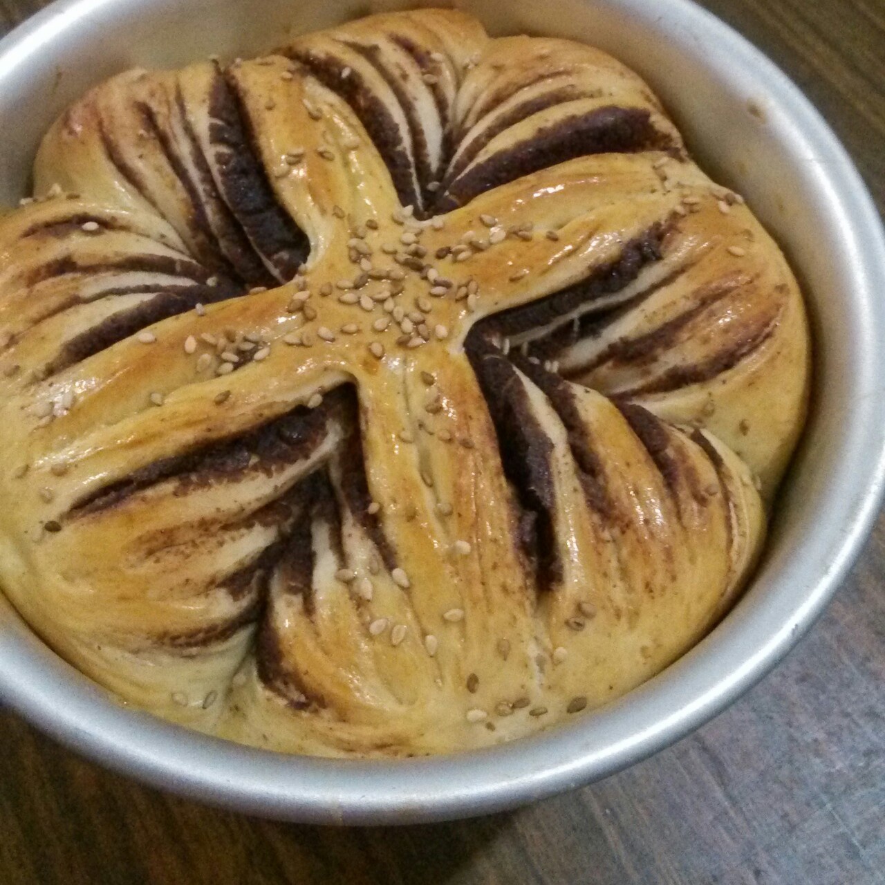 豆沙花式面包
