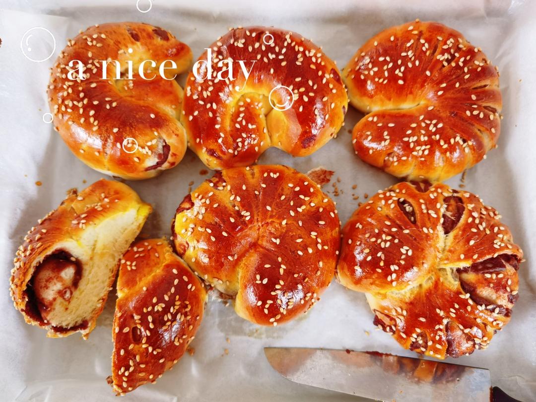 豆沙面包圈（一次发酵）