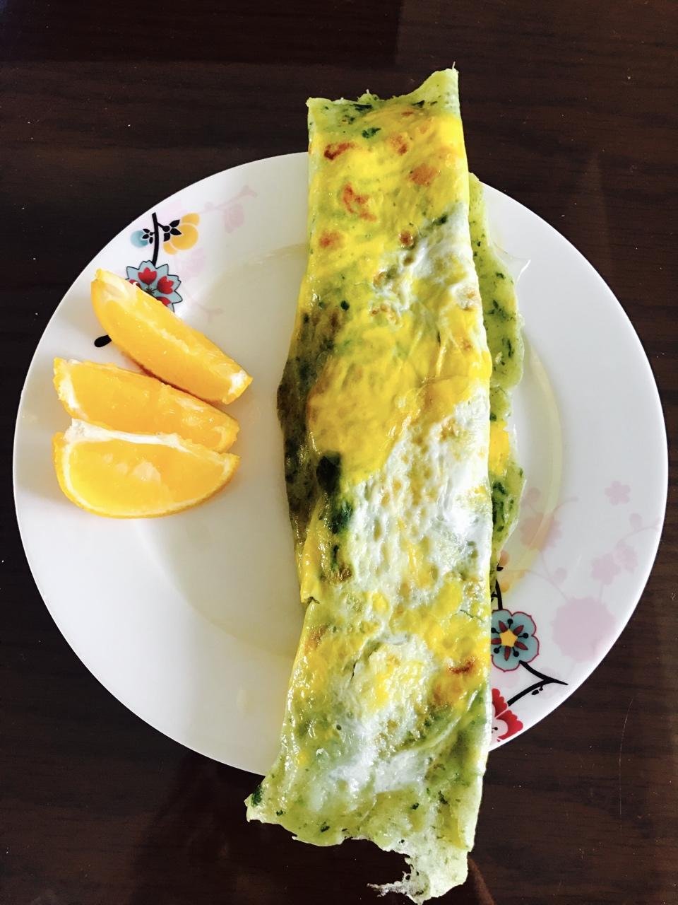 青菜奶酪鸡蛋煎饼