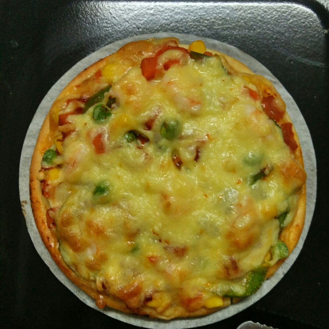 厚底鲜虾培根披萨