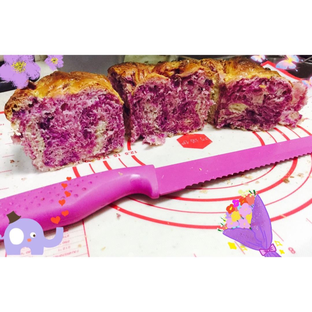 入门级不用揉出膜的手撕紫薯面包无黄油版