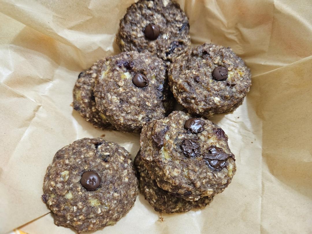 高纤维无糖亚麻籽香蕉燕麦曲奇饼