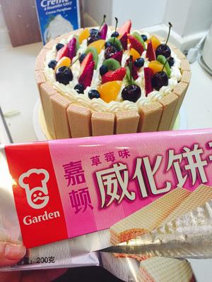 生日蛋糕教程【威化饼干围边】的做法 步骤18