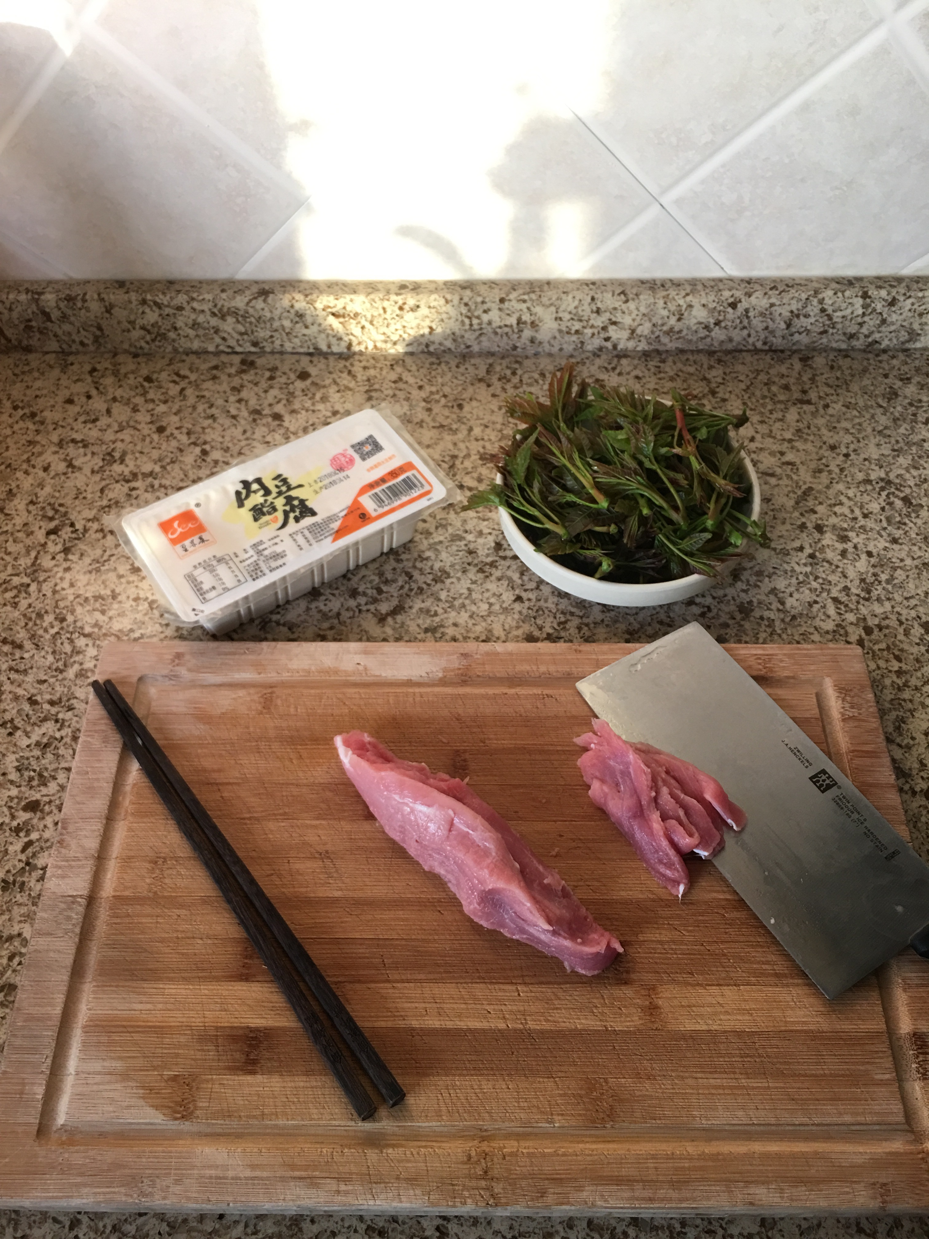 肉末香椿豆腐的做法 步骤8
