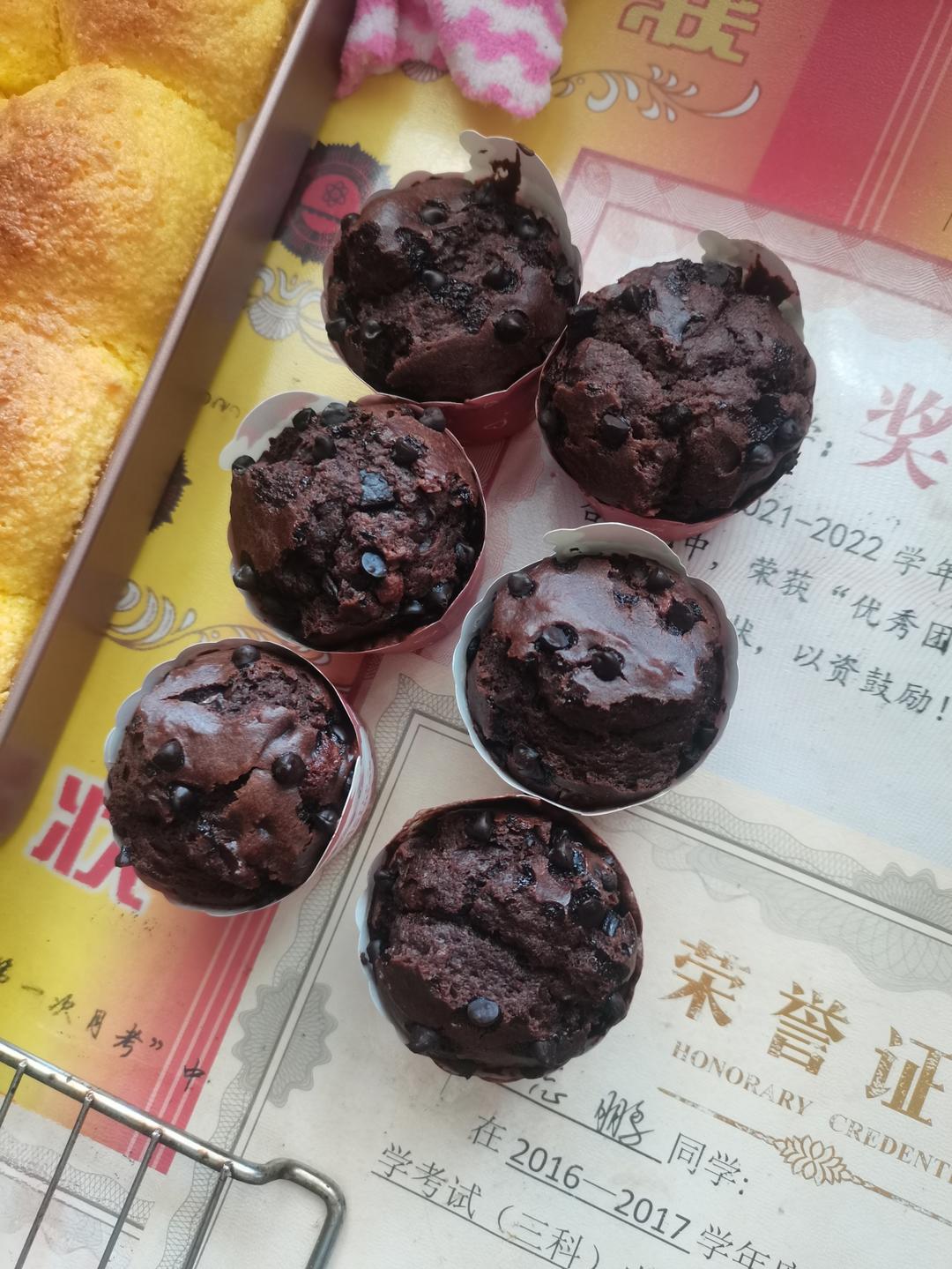 在家做巧克力蘑菇头麦芬蛋糕🍫