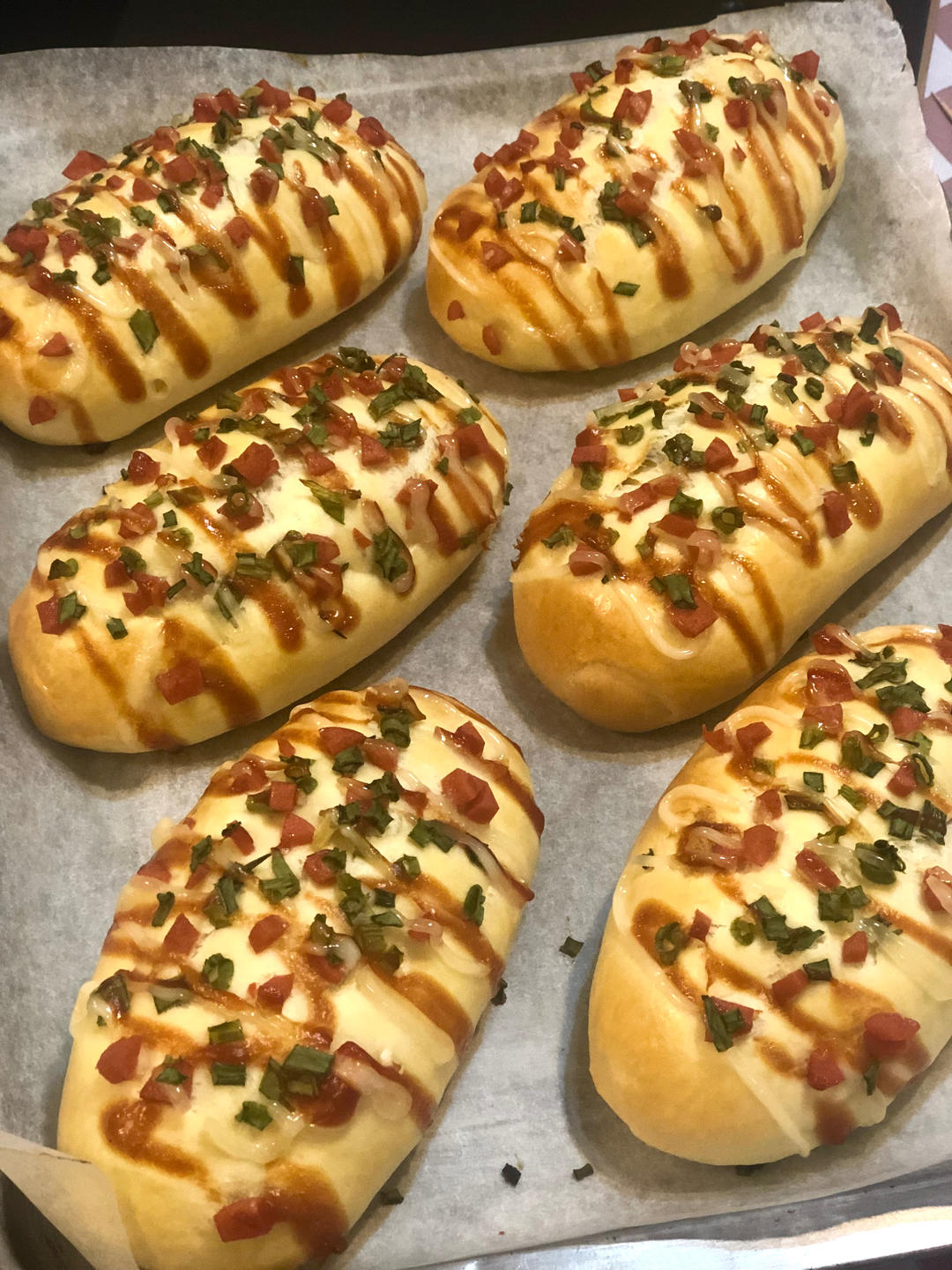 香葱火腿肉松面包