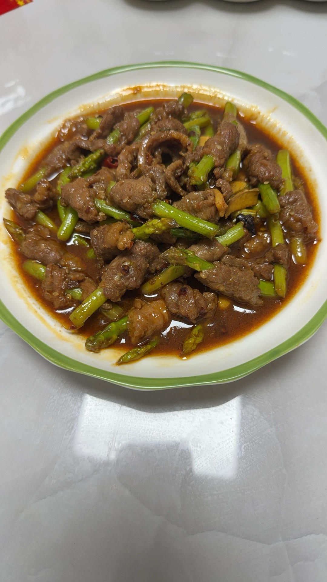 黑椒牛肉炒芦笋
