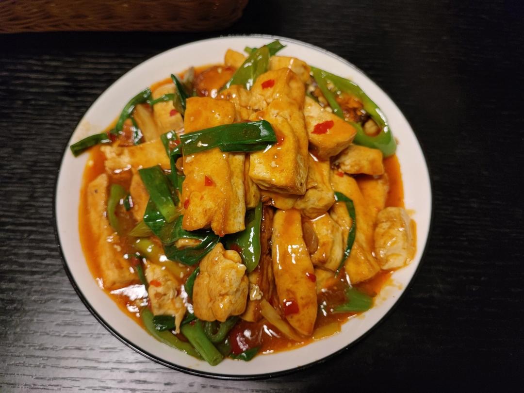葱烧豆腐