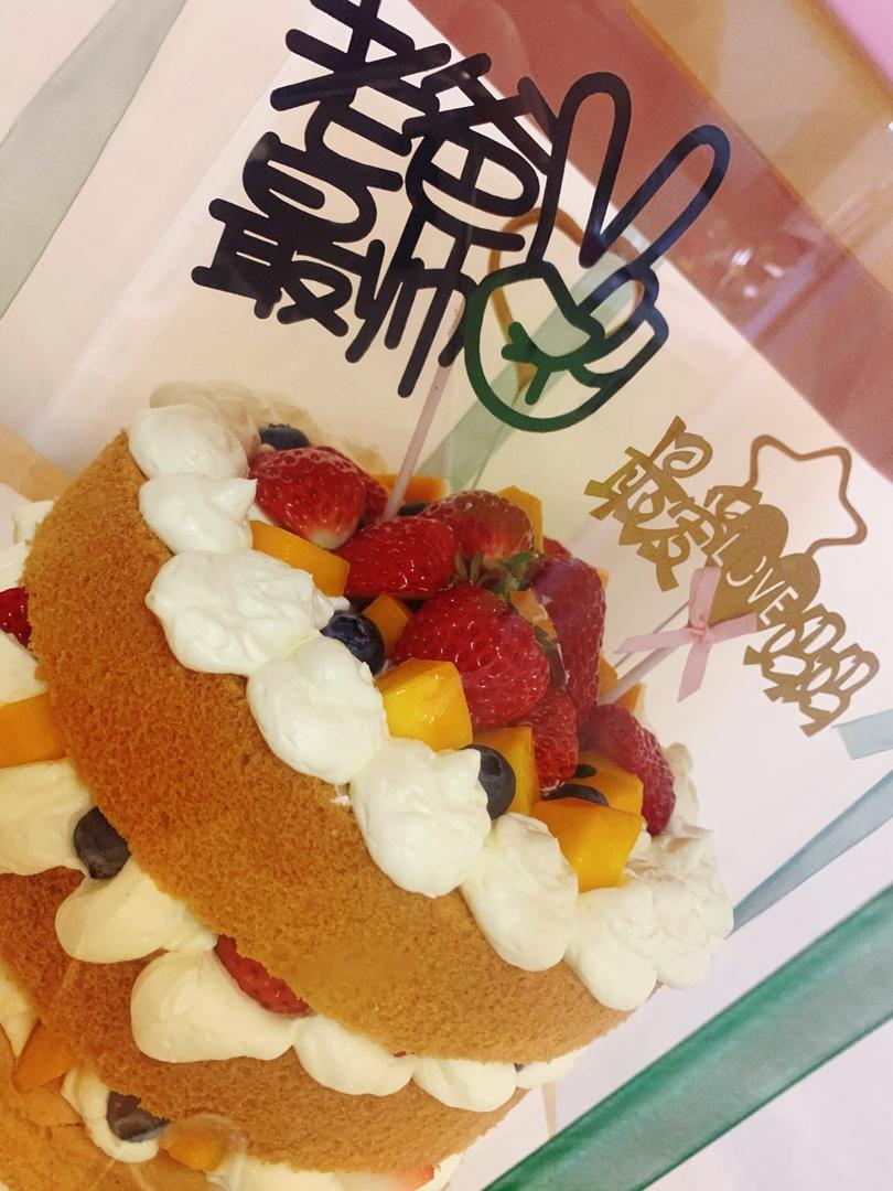 八寸戚风蛋糕（生日蛋糕坯）附六寸配单