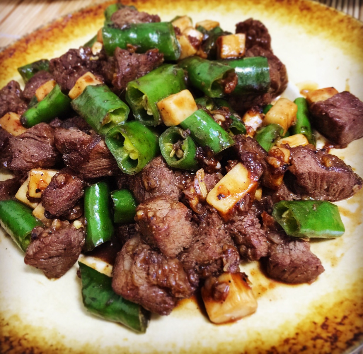 黑椒杏鲍菇牛肉粒