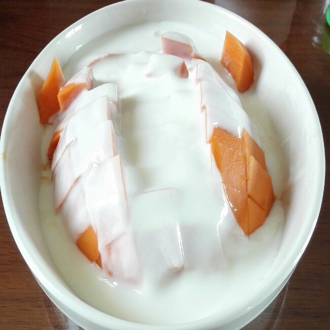深藏的雪做的木瓜酸奶