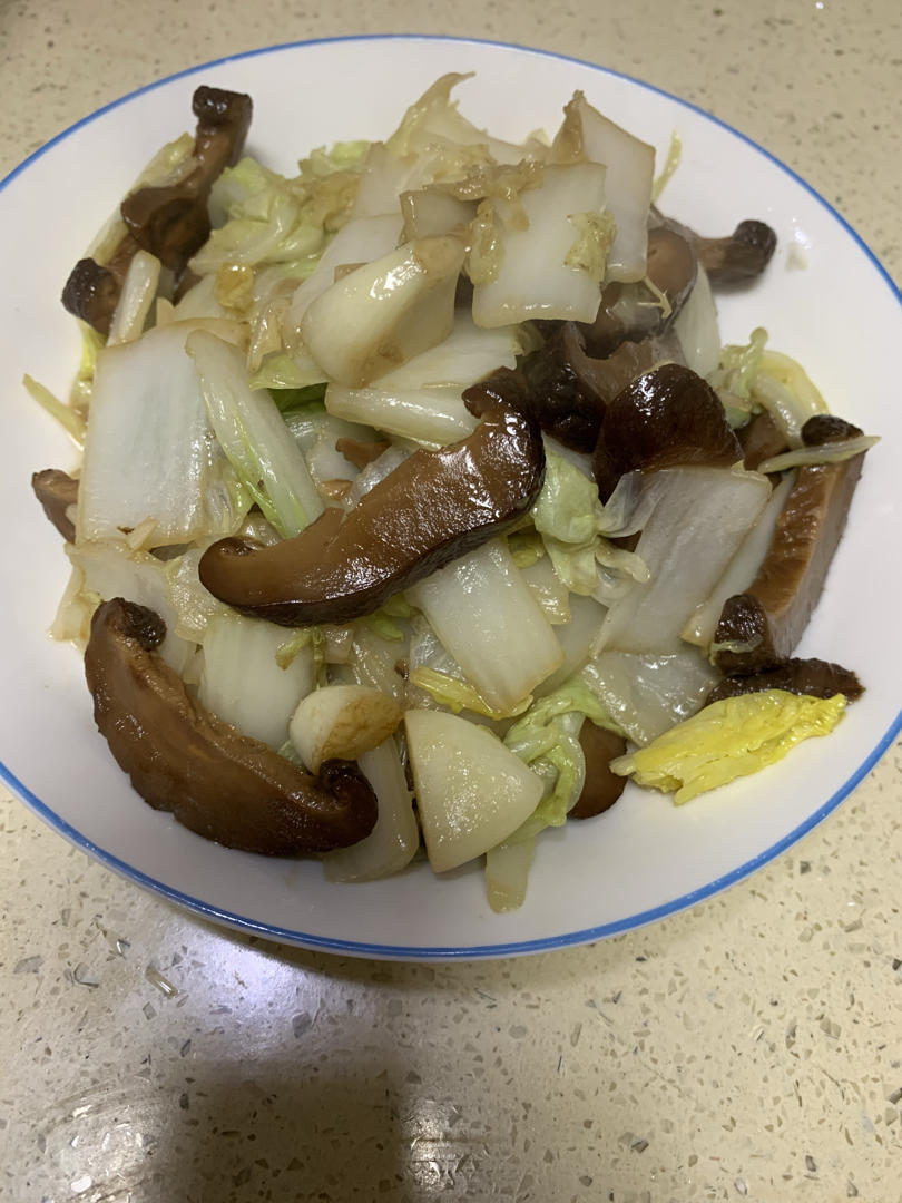 娃娃菜炒香菇