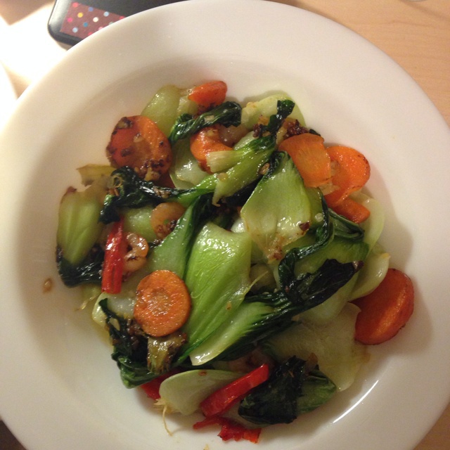 小白菜炒干虾仁