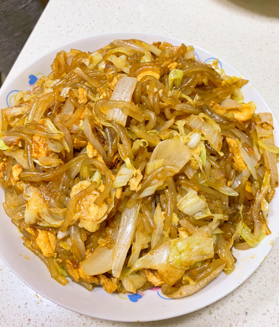 包菜粉丝炒鸡蛋
