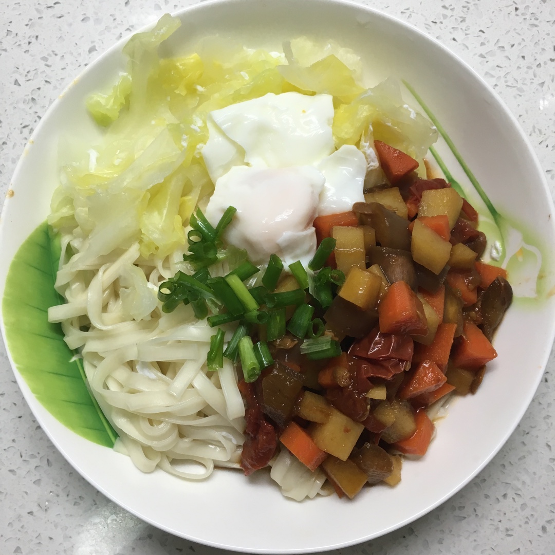 茄子肉丁打卤面