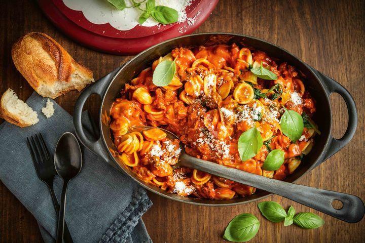 意面奶油番茄牛肉猫耳面