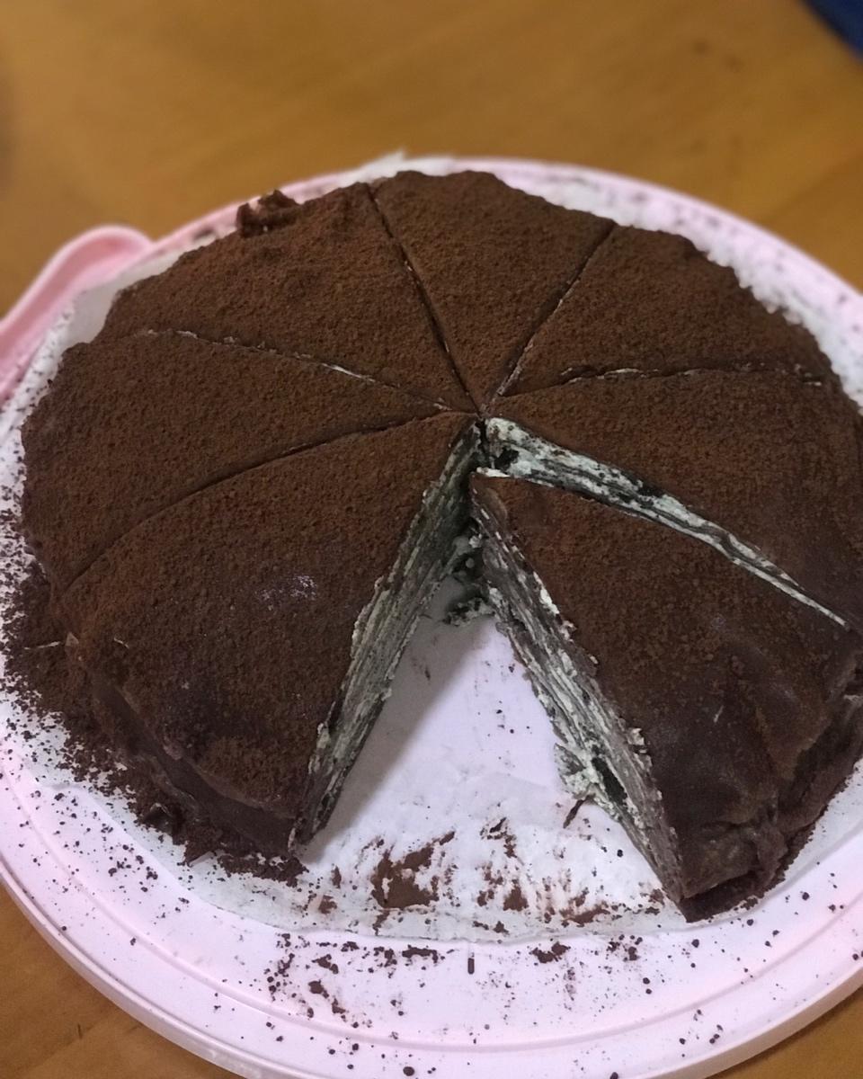 薄饼机版奥利奥咸奶油千层蛋糕
