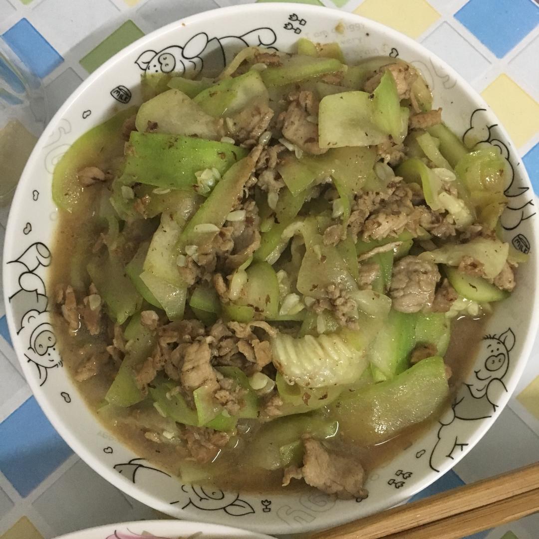 葫芦炒肉片