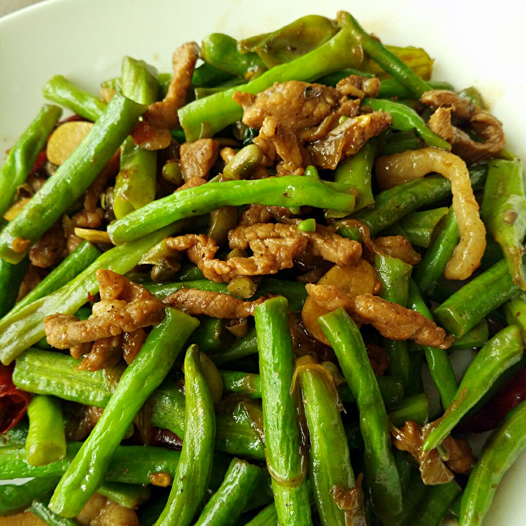 逗虫虫做的豆角炒肉丝