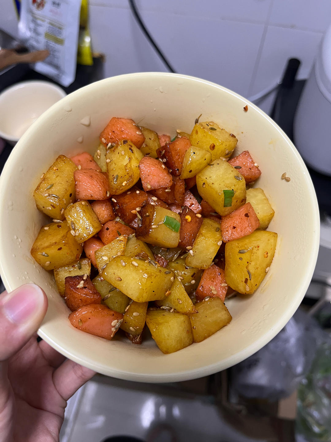 孜然火腿土豆丁