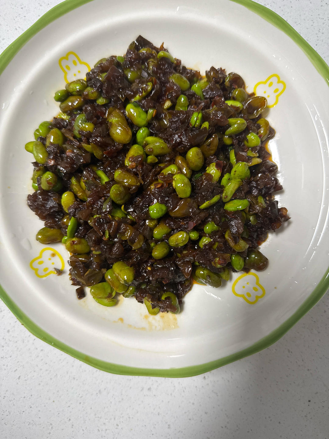 咸瓜炒毛豆