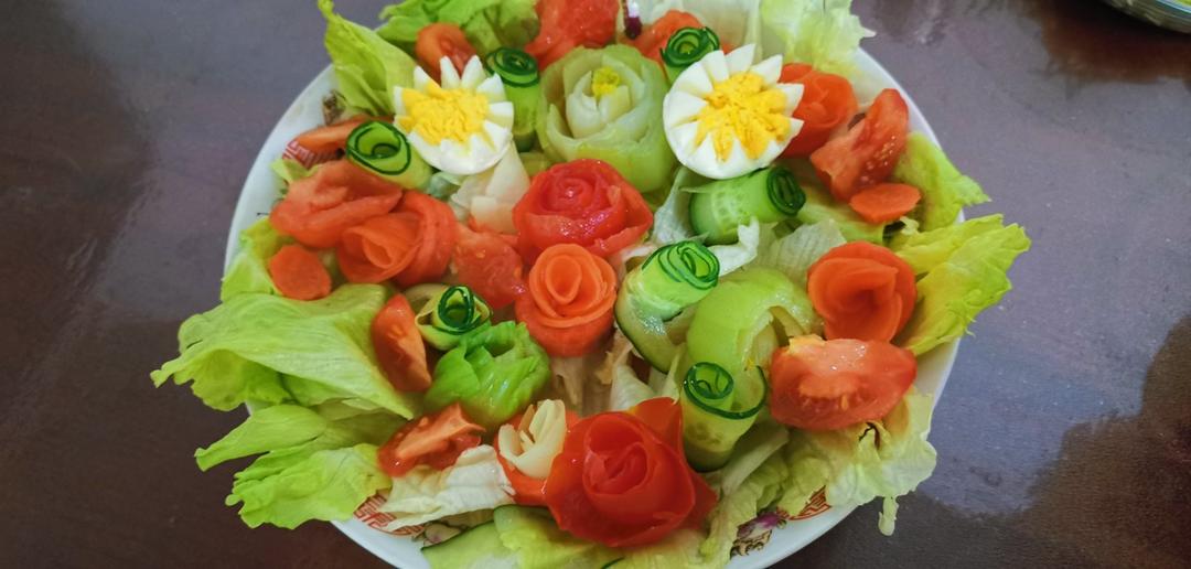 🌸花开富贵∣时蔬玫瑰花朵沙拉🌸