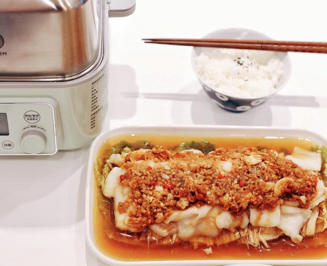 蒜香娃娃菜蒸鱼【8月北鼎蒸炖锅食谱】的做法