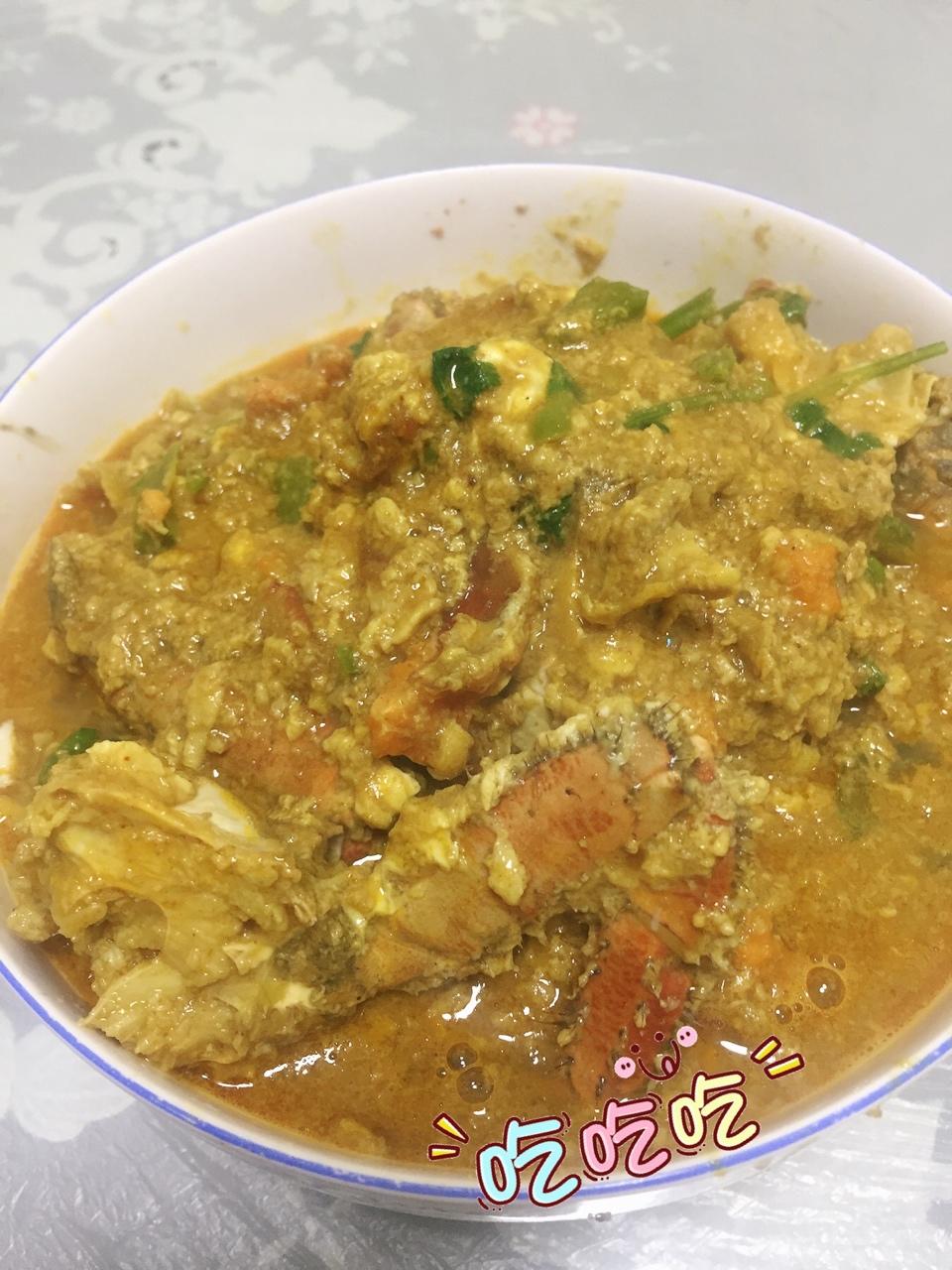 咖喱炒英国黄金面包蟹【主食-海鲜-面包蟹】