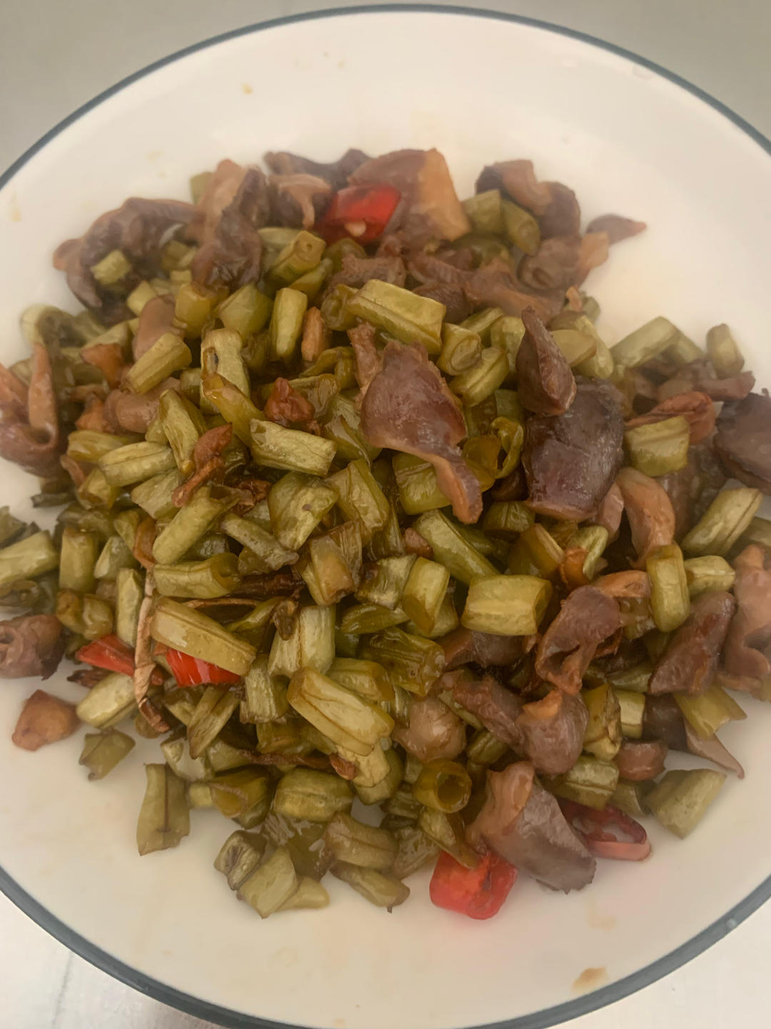 酸豆角炒鸡胗