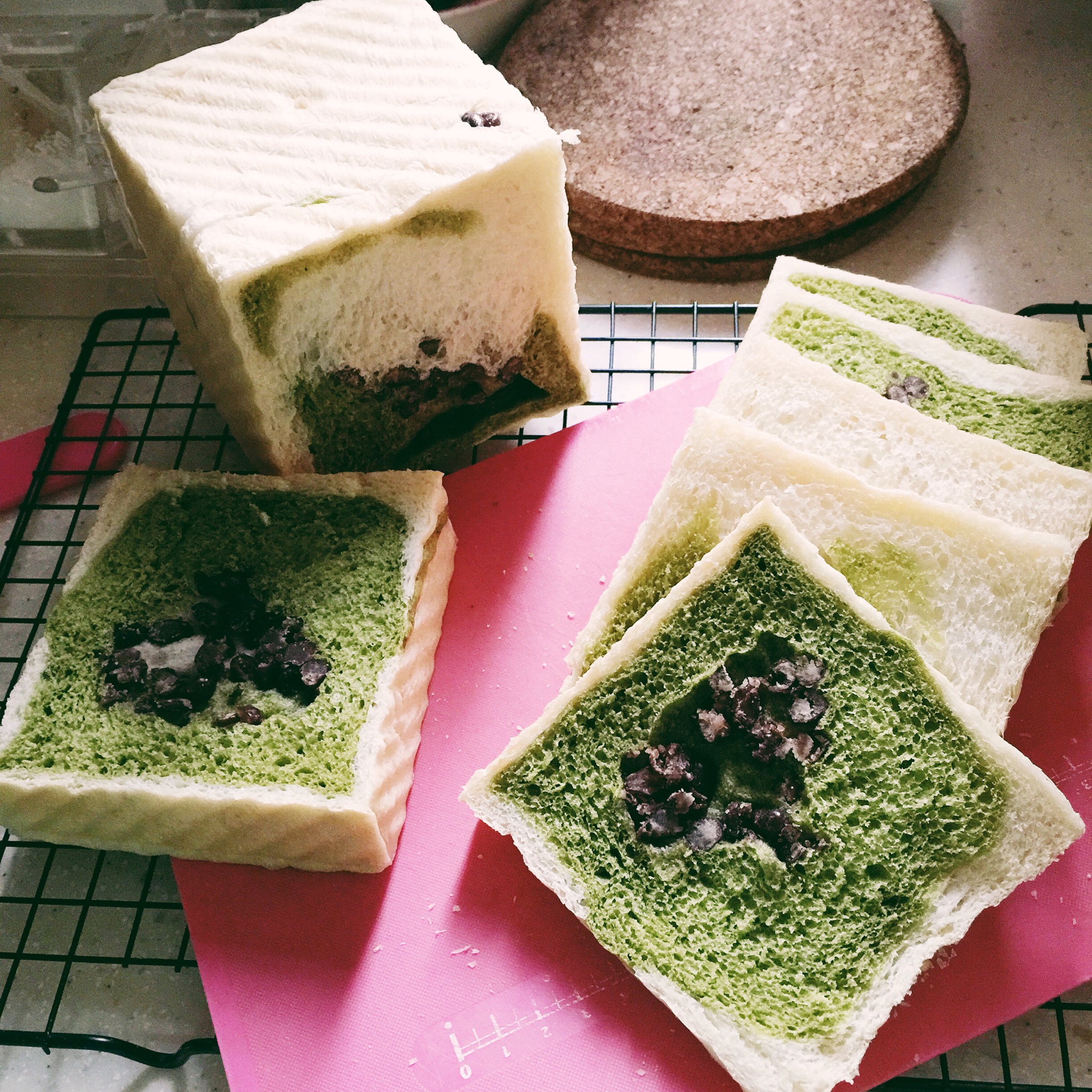 抹茶蜜豆牛奶吐司