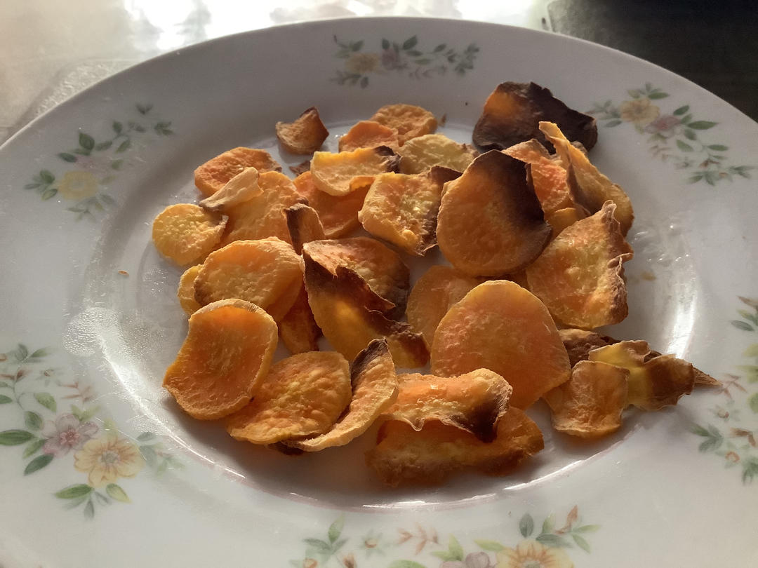 保证脆的烤红薯片（无油）