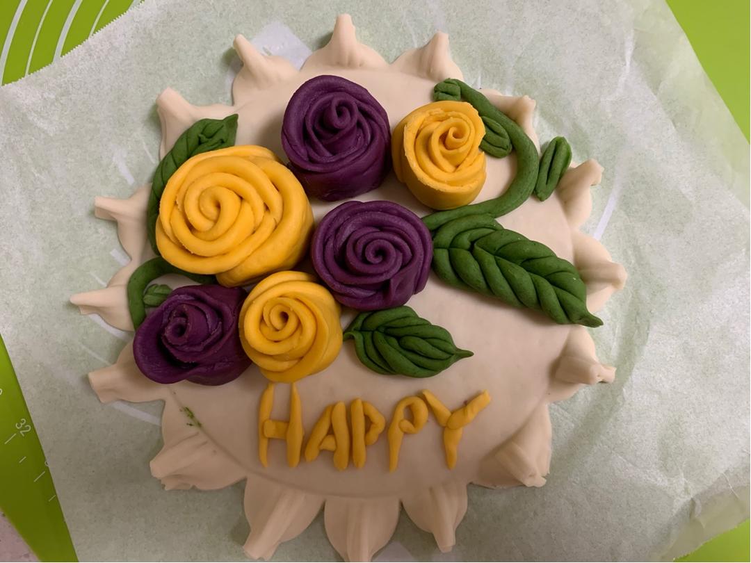 沈勤666做的生日花样馒头生日蛋糕花样馒头