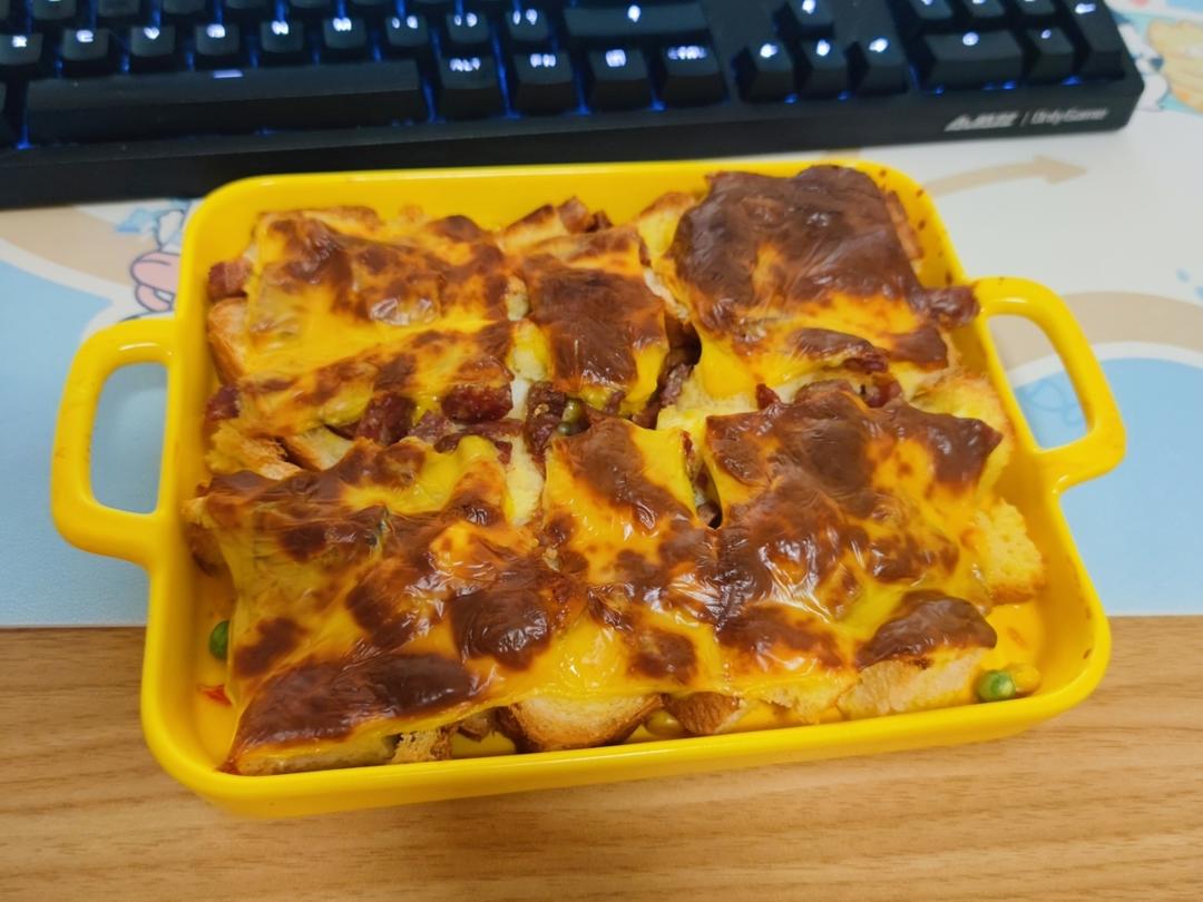 烤芝士蛋奶吐司块