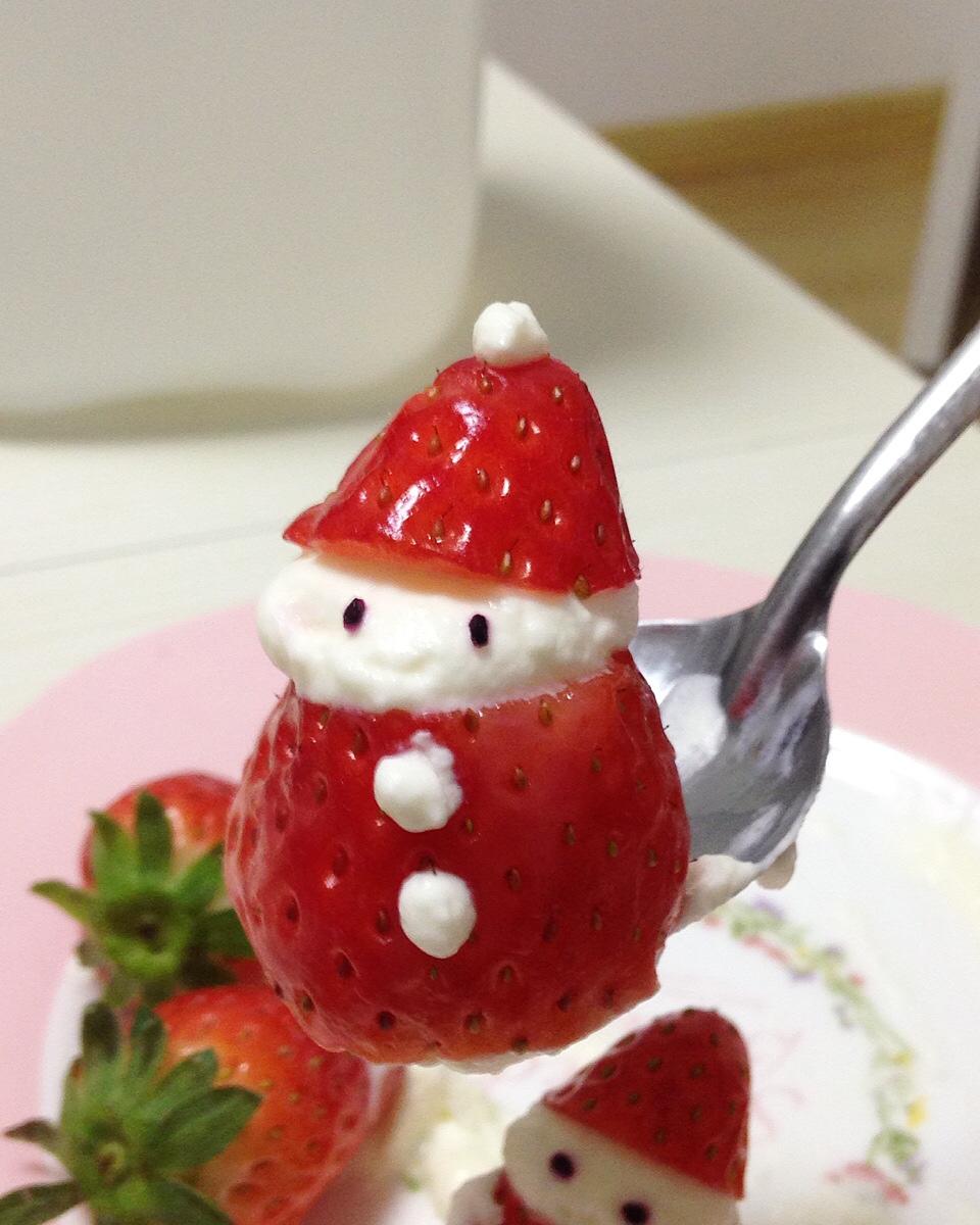 多美丸做的草莓圣诞老人圣诞雪人