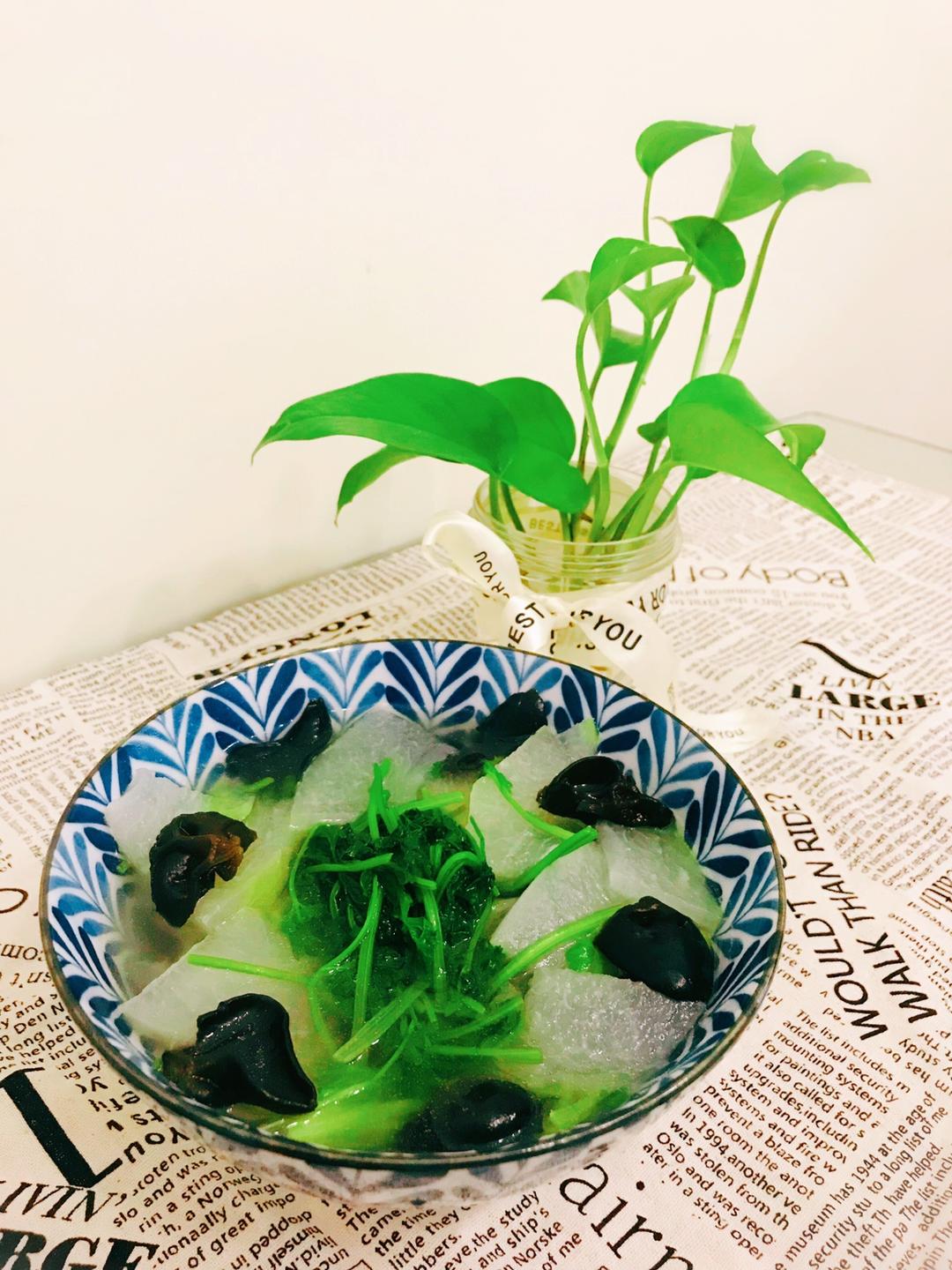 减脂餐—冬瓜木耳香菜汤的做法