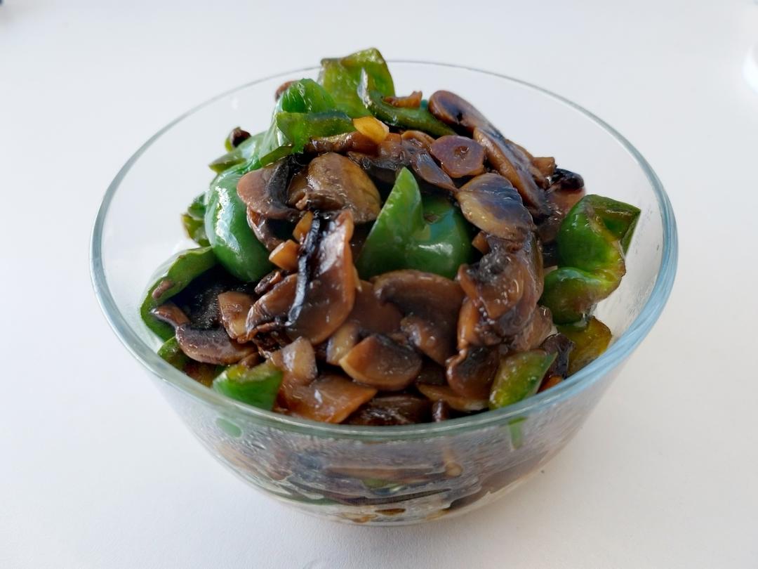 素炒鲜口蘑（白蘑菇），快手家常菜