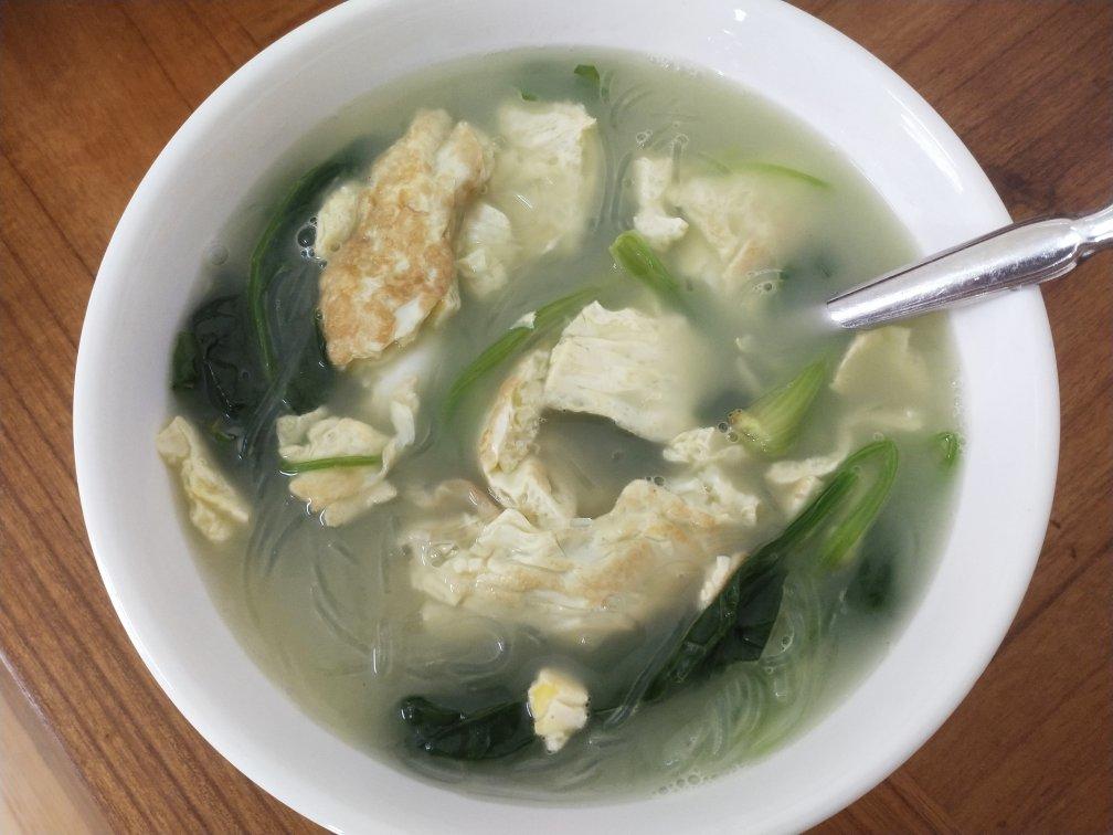 菠菜粉丝鸡蛋汤