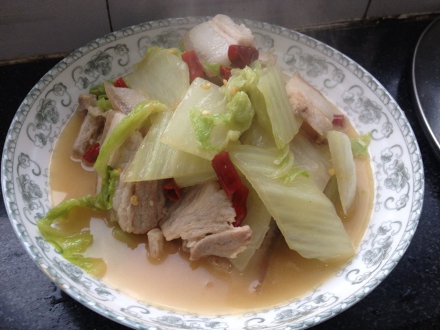 五花肉炒大白菜