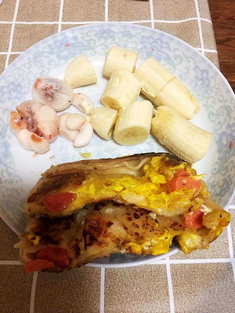 五分钟快手早餐：火腿鸡蛋手抓饼