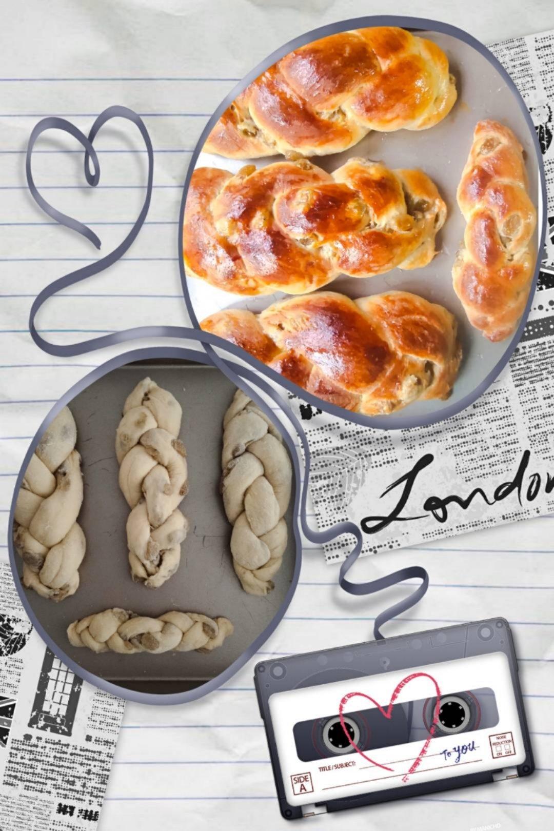 葡萄干麻花辫面包